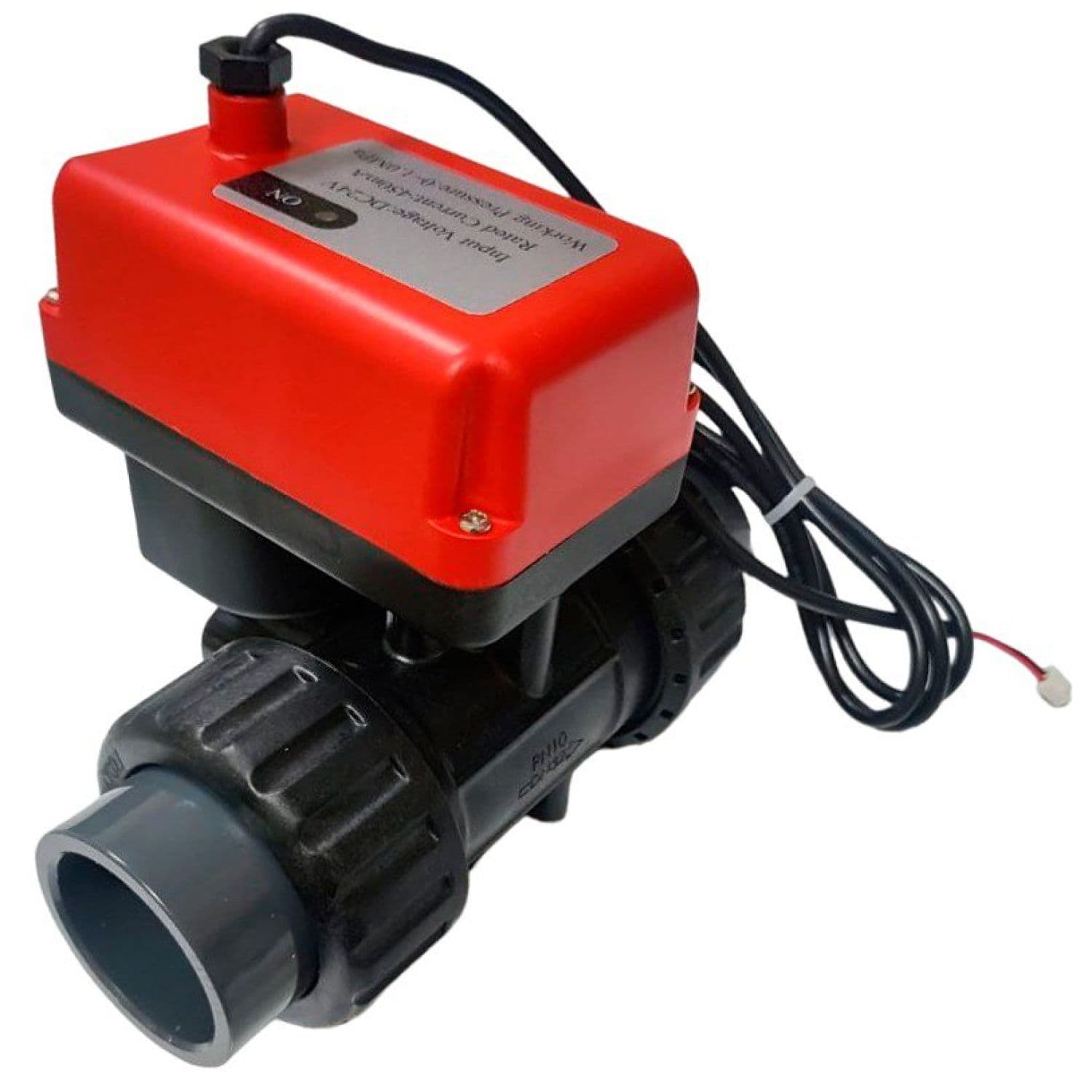Кран электроприводный Runxin Q931513-15 (двухходовой, клеевое, UPVC, 24VDC)