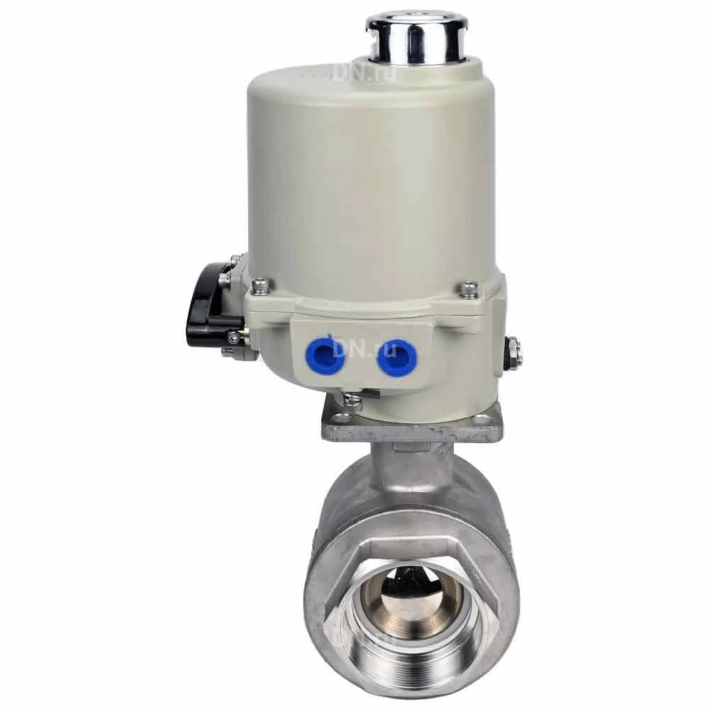 Кран шаровой DN.ru, внутренняя резьба, уплотнение — PTFE, электропривод 380В (BV3232P(2pc)-FP-T-ISO-H)