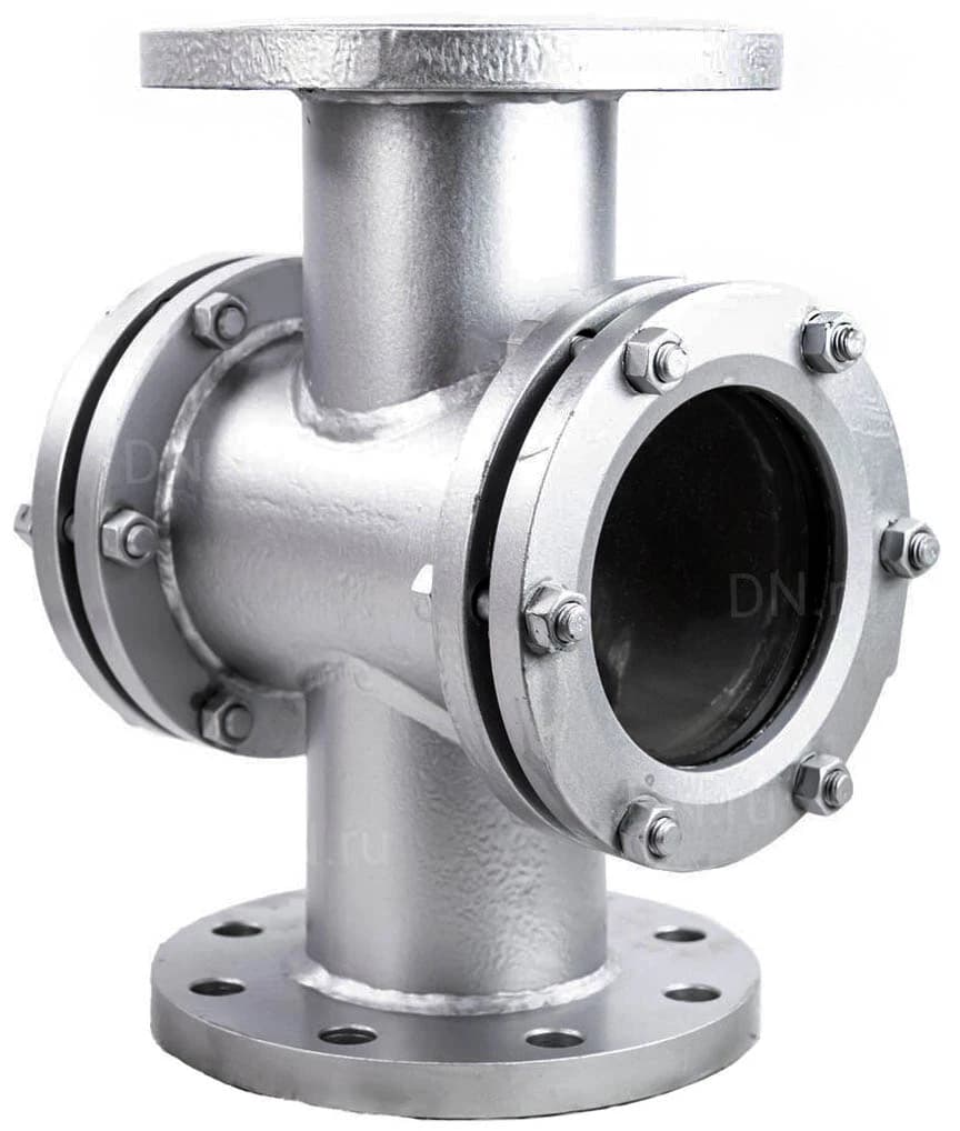 Стекло смотровое DN.ru SG2-34G-F тип В ГОСТ 21836-2021 Ду100 Ру16, углеродистая сталь, фланцевое