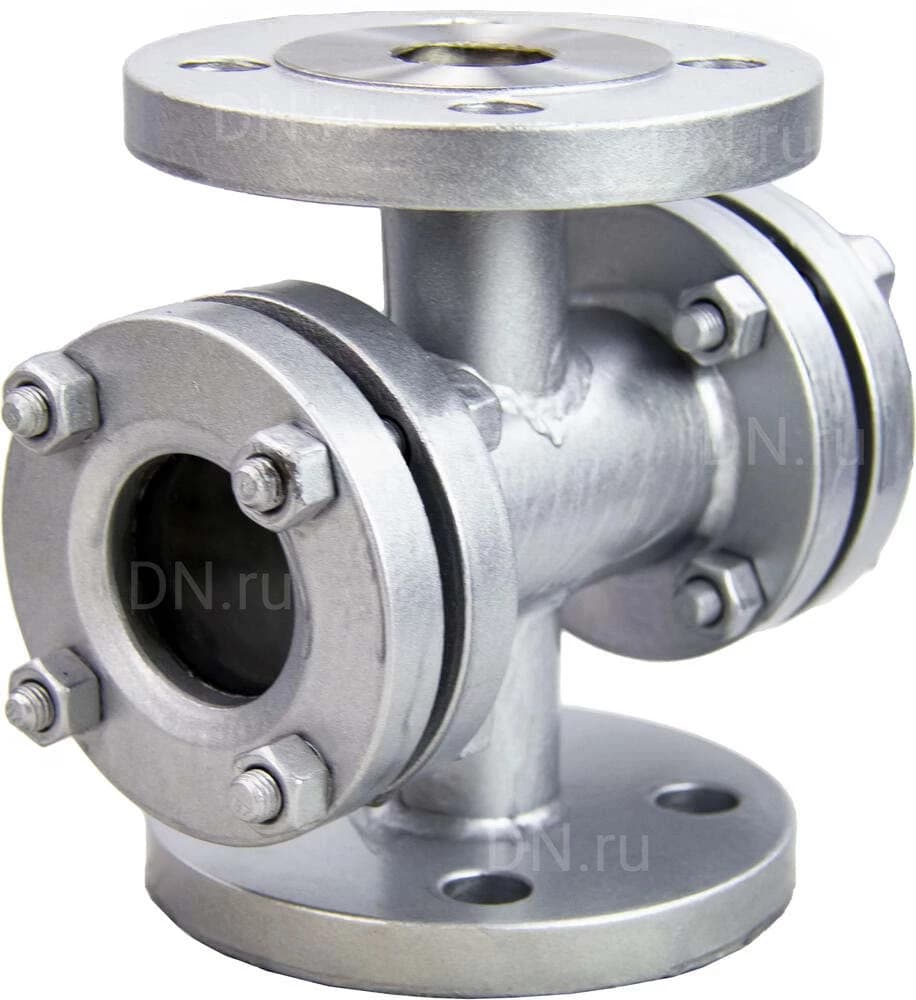 Стекло смотровое DN.ru SG2-34G-F тип В ГОСТ 21836-2021 Ду32 Ру40, углеродистая сталь, фланцевое