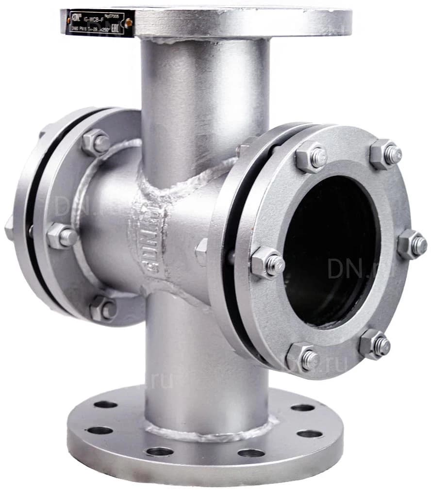 Стекло смотровое DN.ru SG2-34G-F тип В ГОСТ 21836-2021 Ду80 Ру16, углеродистая сталь, фланцевое